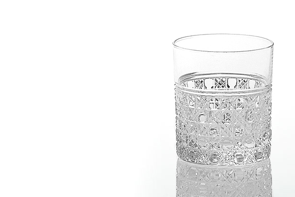 クリスタルガラス 冷酒グラス 酒杯 煎茶器 6客 桐箱付 V 6289 - 美術品