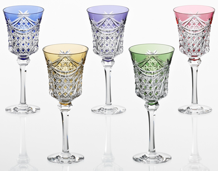 EBM Crystal Glass Lacquered Pair Wine Glass - Globalkitchen Japan